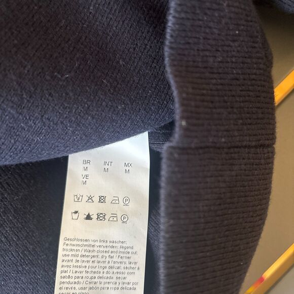 HUGO BOSS Coat Womens Medium Black Ribbed Long Sleeve Tie Waisted Open Front - Picture 10 of 10